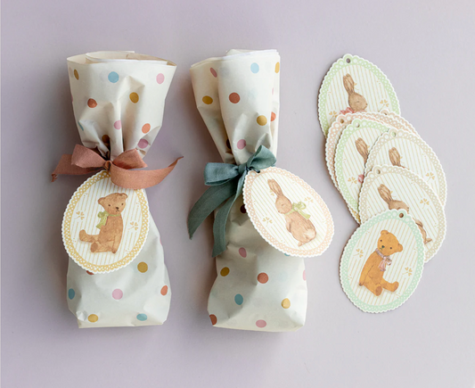 Gift tags, Bunnies and Teddies 12 pcs.