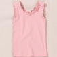 Joy Ruffle Ribbed Tank - Pink