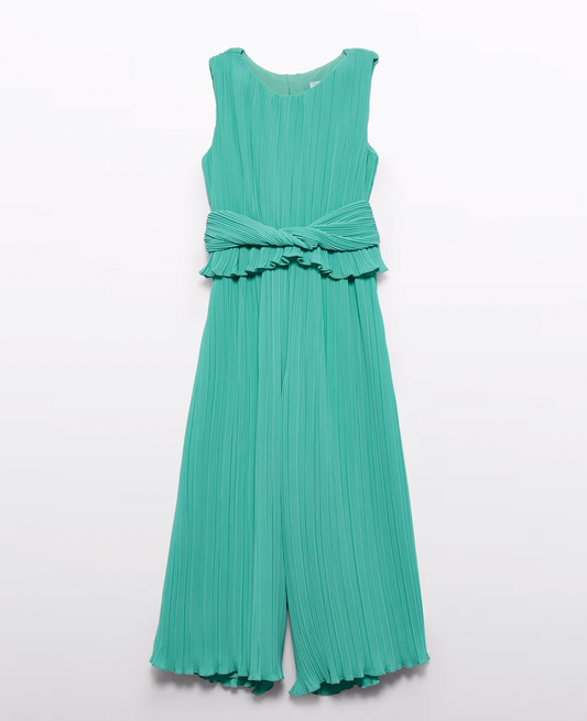 Seafoam Pleated Jumpsuit