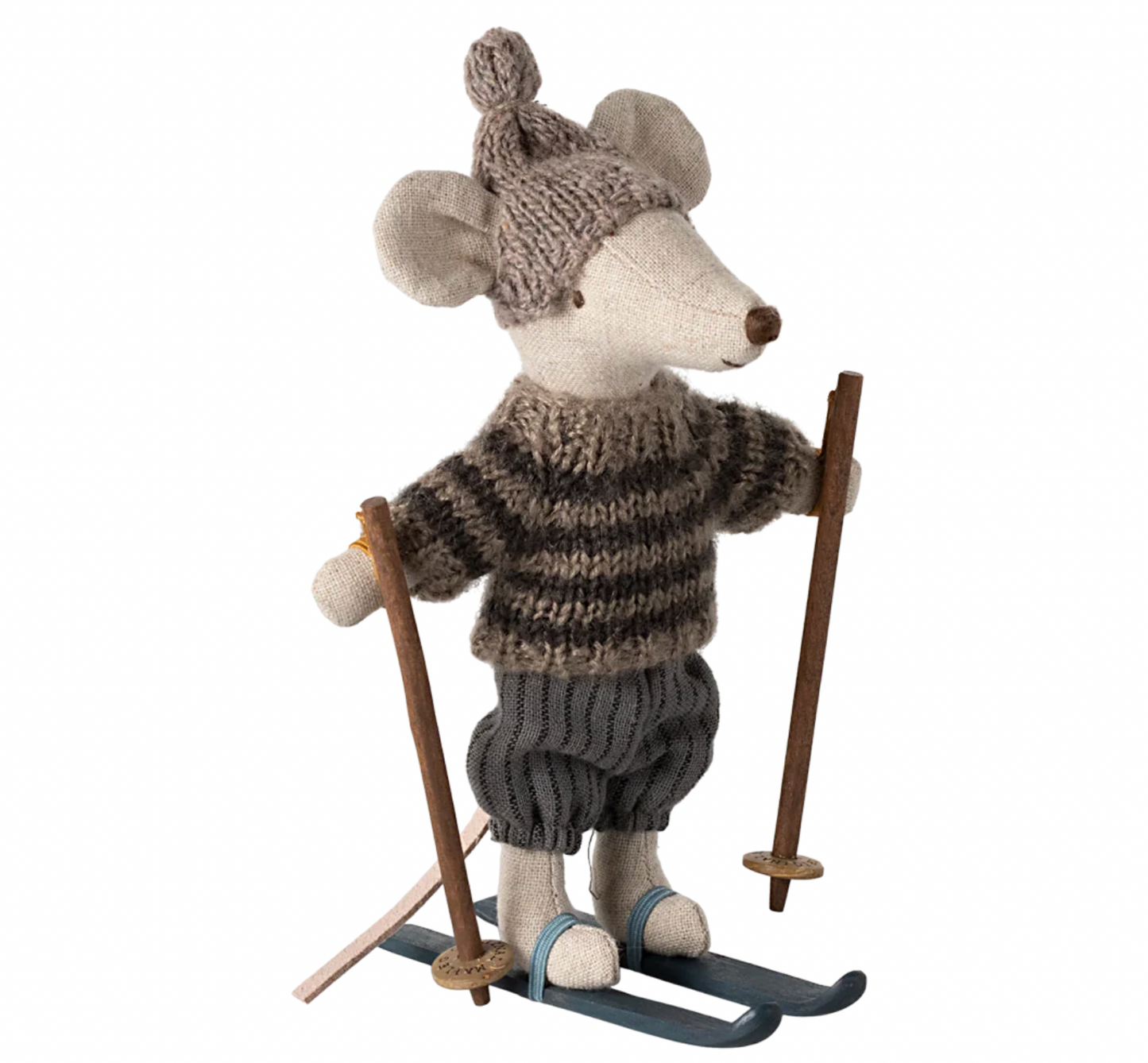 Winter Mouse with Ski Set- Big Brother Grey