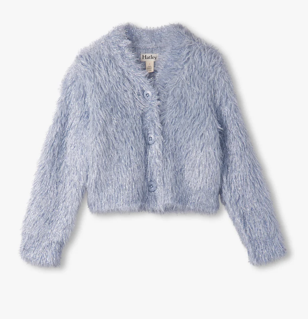 Glitter Heart Metallic Cardigan