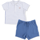 Baseball Stripe Polo & Shorts