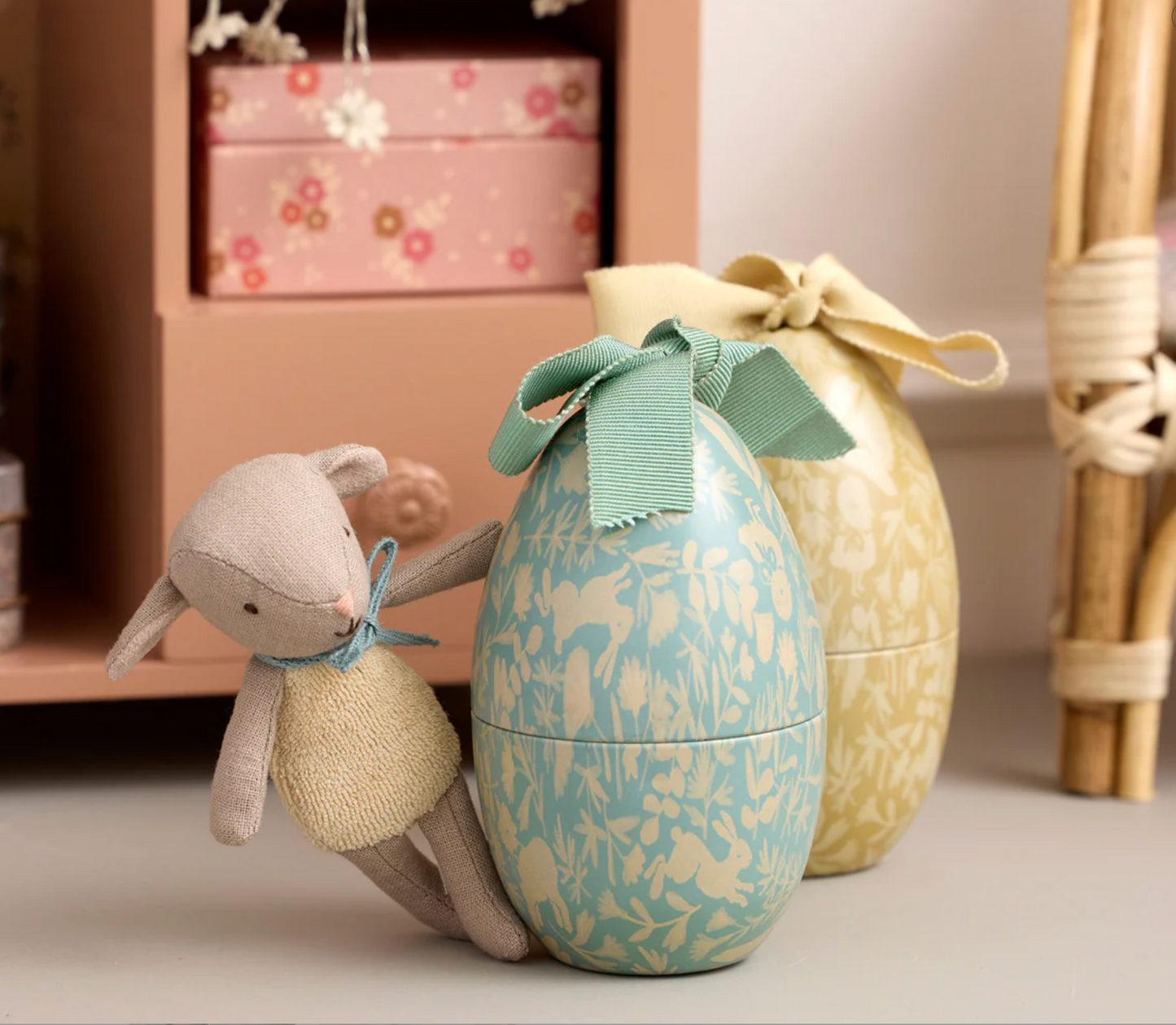 Easter Egg with Micro Lamb- Dusty Mint