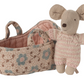 Baby Mouse in Carry Cot - Rose