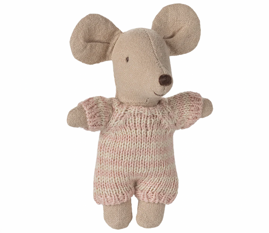 Baby Mouse in Carry Cot - Rose