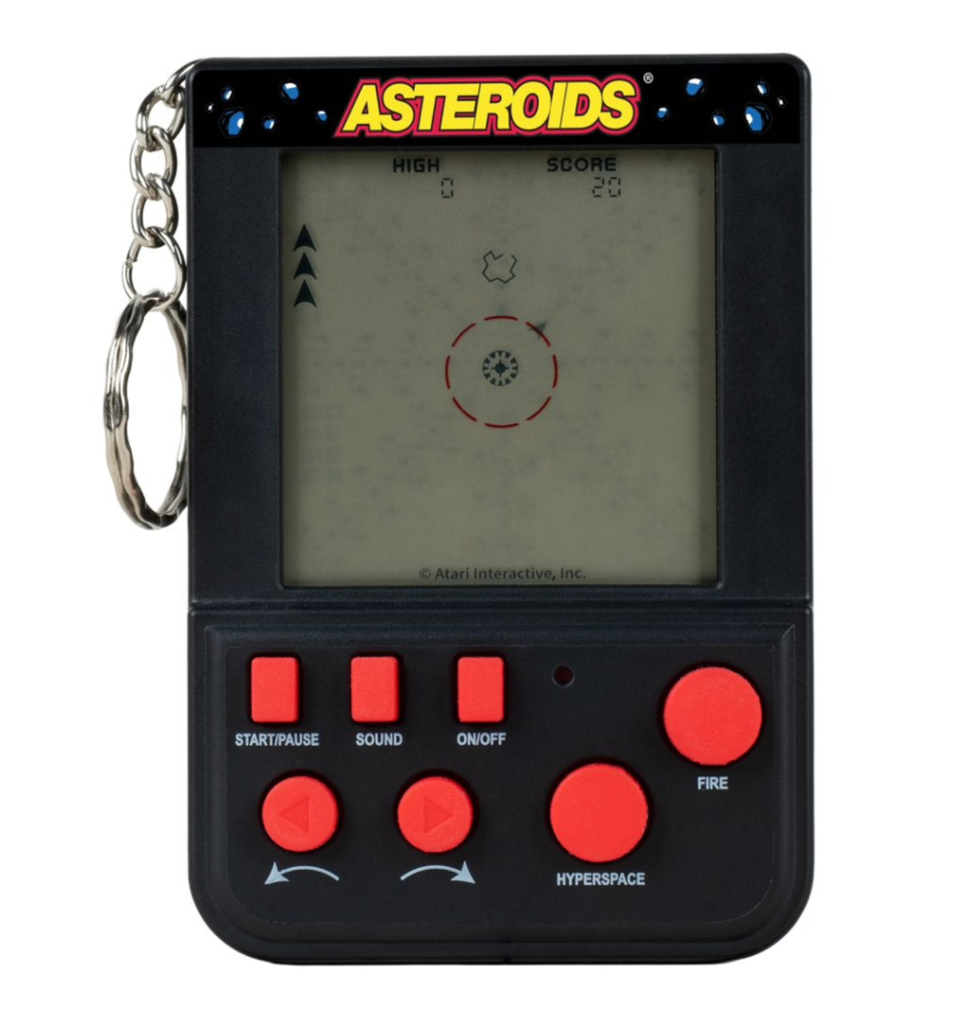 Asteroids Keyring Arcade
