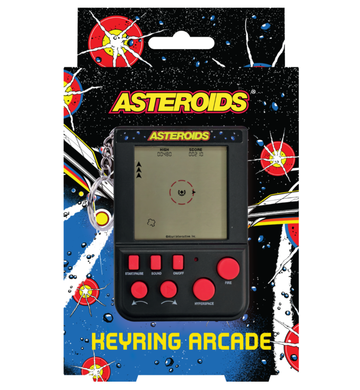Asteroids Keyring Arcade