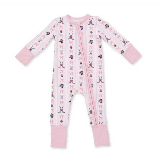 Megan's Bowtiful Hockey Stripe Convertible Romper
