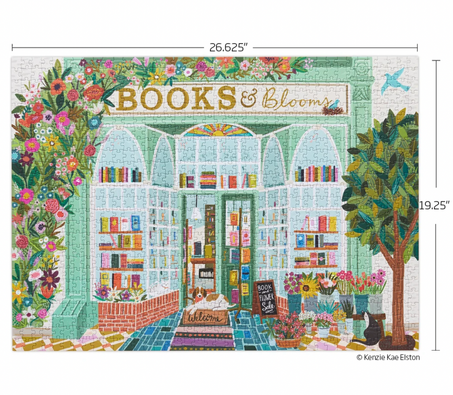 Books & Blooms 1000 Piece Puzzle