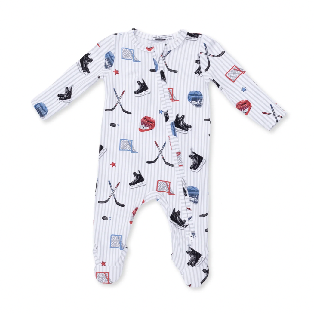 Hockey Stripe Two-Way Zipper Footie