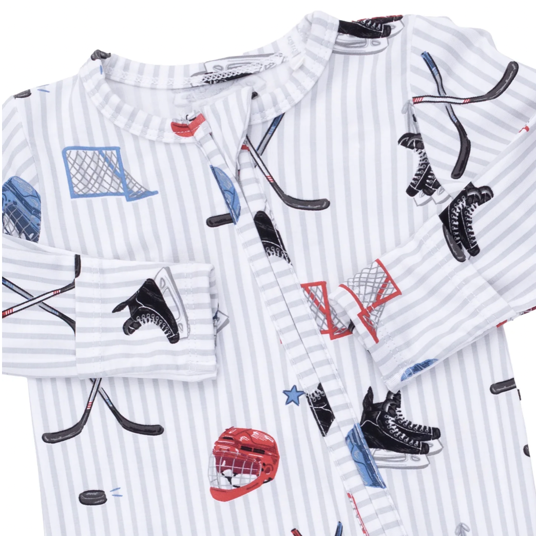 Hockey Stripe Two-Way Zipper Footie