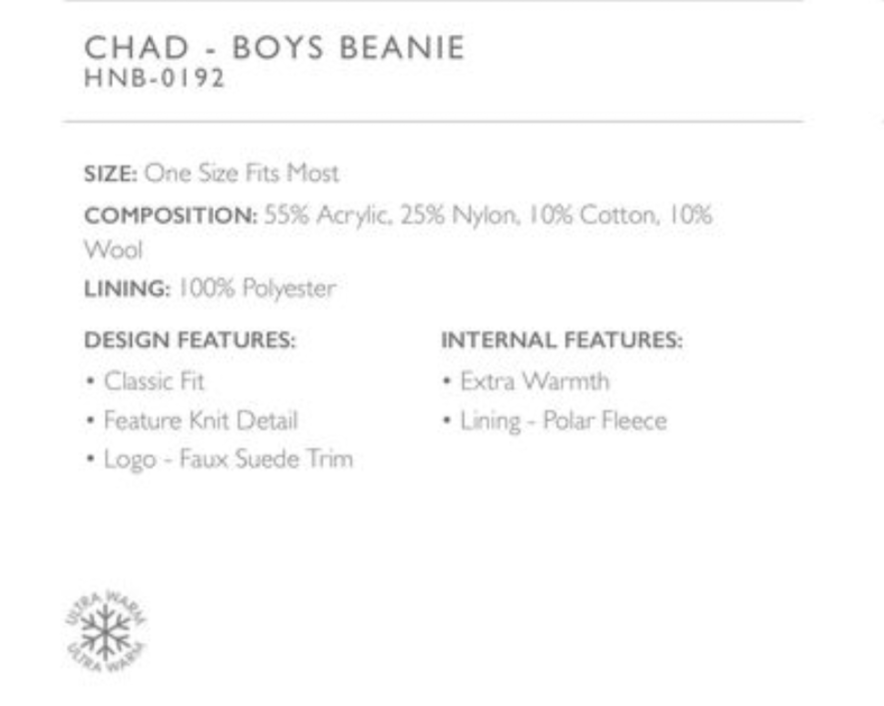 Boys Beanie - Chad - Olive