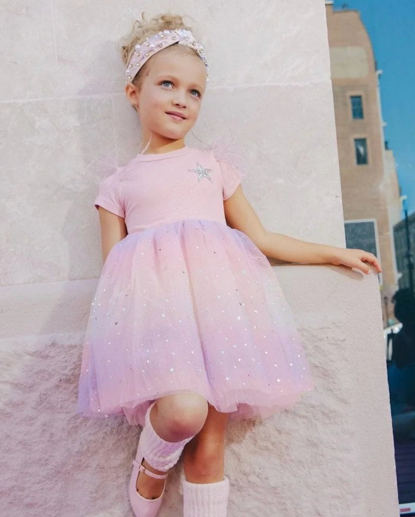 Shining Star Feather Tutu Dress