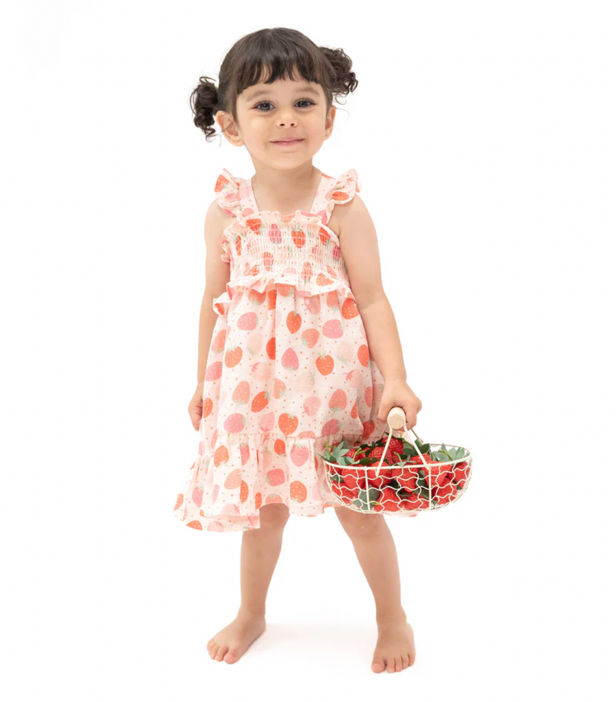 Strawberry Bliss Smocked Ruffle Sundress
