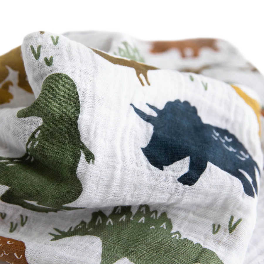 Dino Friends Cotton Muslin Swaddle Blanket