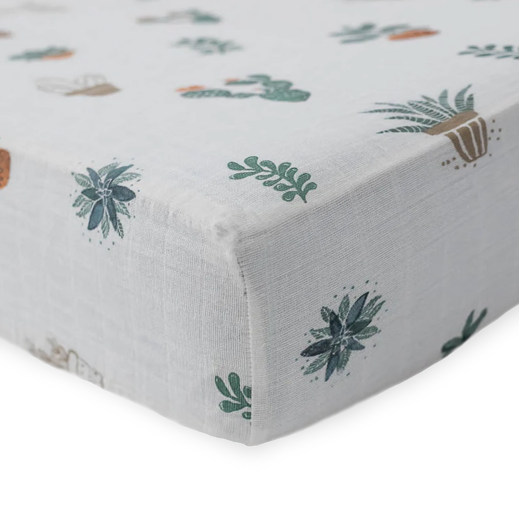 Prickle Pots - Cotton Muslin Crib Sheet