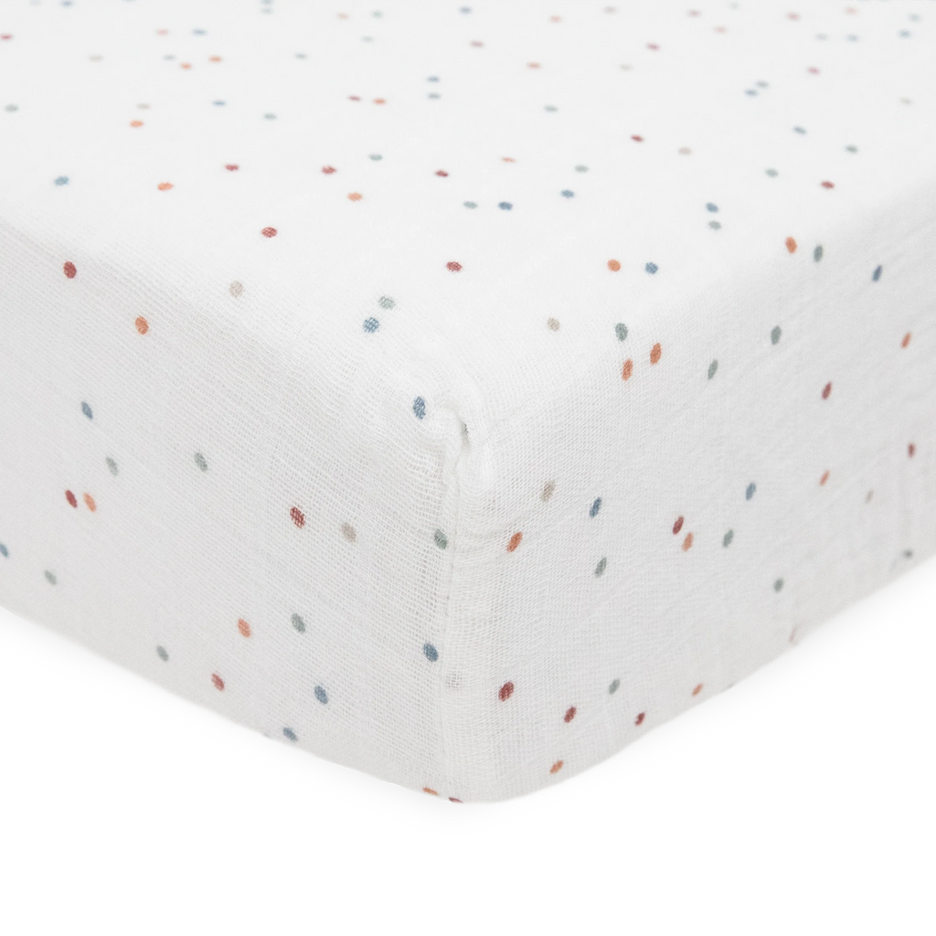 Dots - Cotton Muslin Crib Sheet