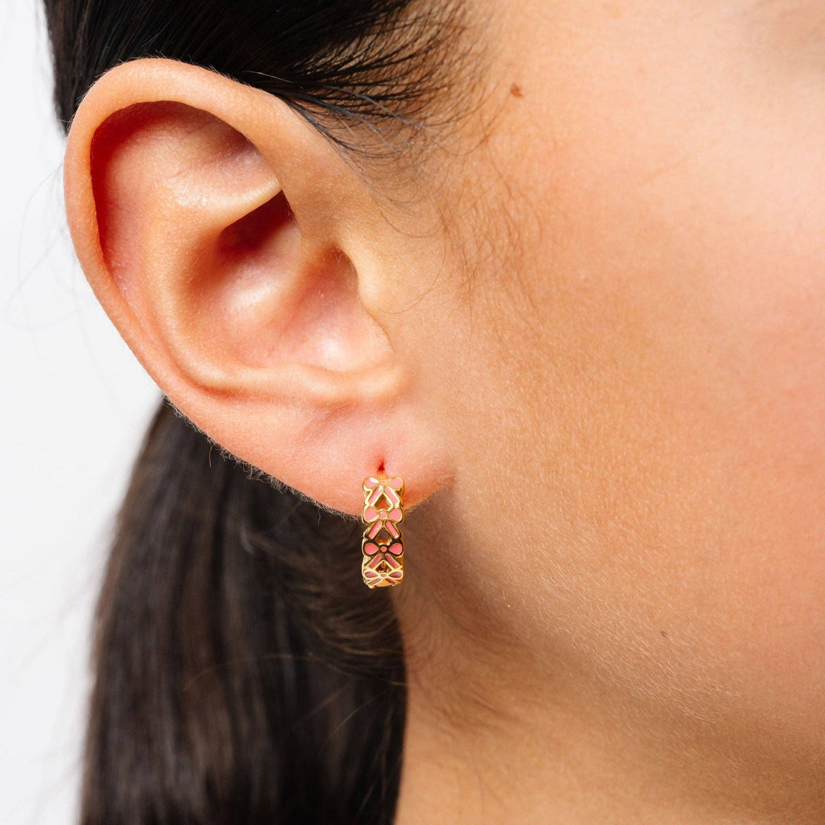 Pip Pop Post - Bow Repeat Hoop Earrings - Hypoallergenic, Girl Gift