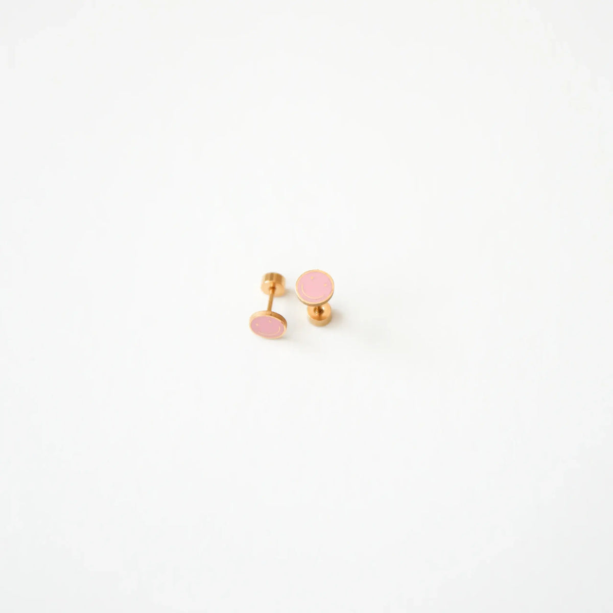 Pip Pop Post - Smile Stud Earrings - Hypoallergenic, Flat Back, Girl Gift