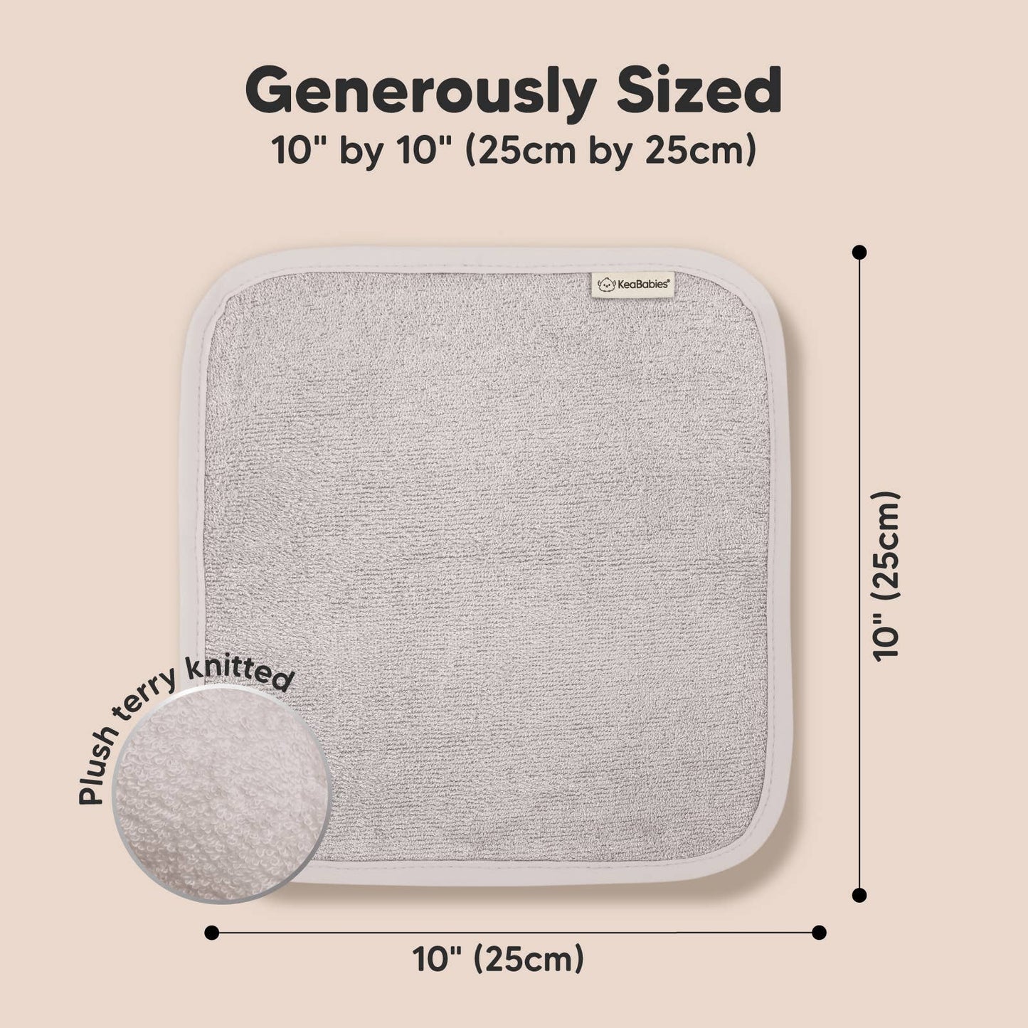 6-Pack Baby Wash Cloths - Heather