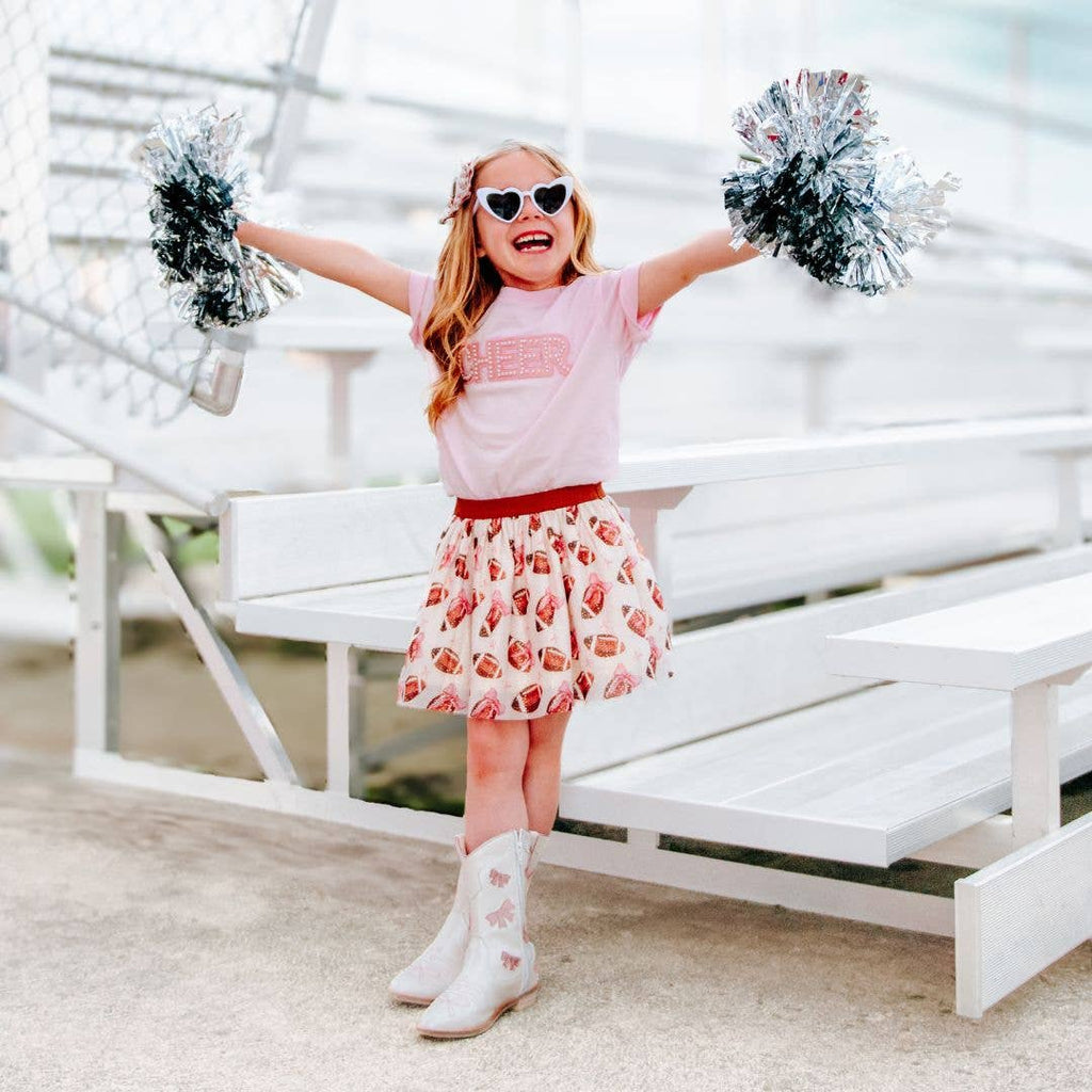 Football Cutie - Tulle Bow Clip