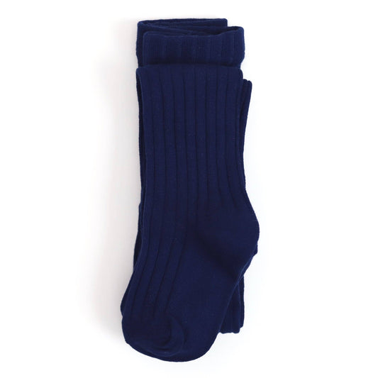 Ribbed Knit Tights - Bright Navy