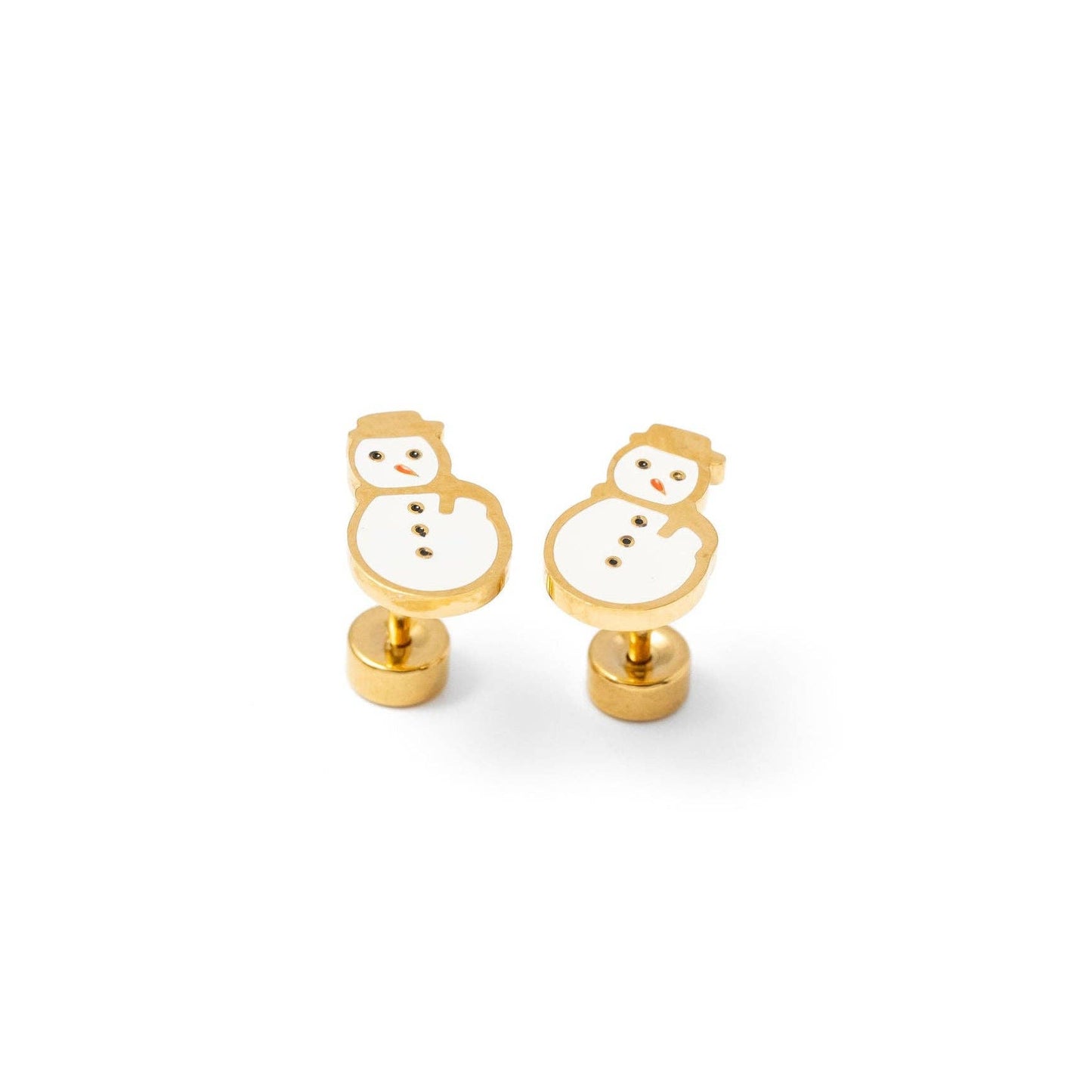 Snowman Screw-Back Earrings