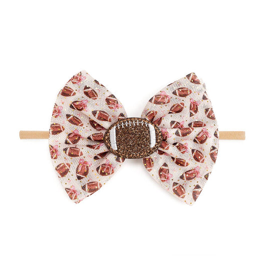 Football Cutie Tulle Bow Baby Headband