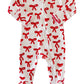 Red Bows / Organic Pointelle 2-Way Zip Footie