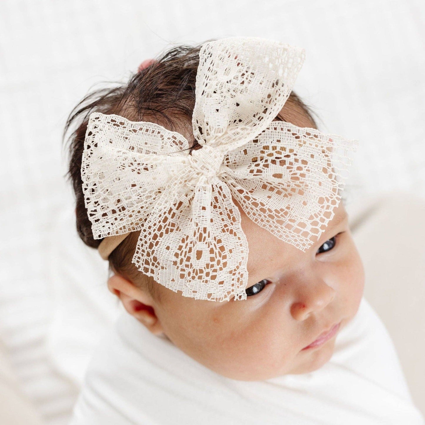 Lace Bow - Ivory Daisy Headband