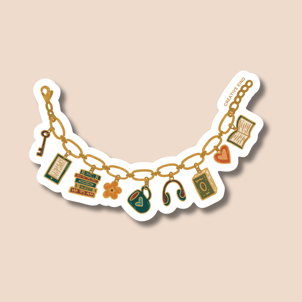 Bookish Charm Bracelet Vinyl Sticker