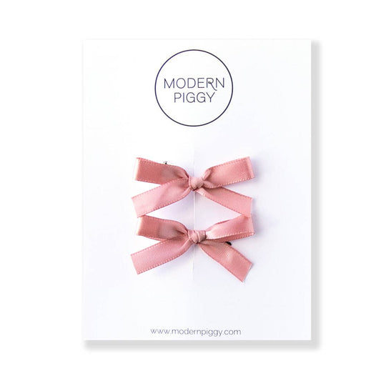 Dusty Rose | Mini Ribbon Bow Set
