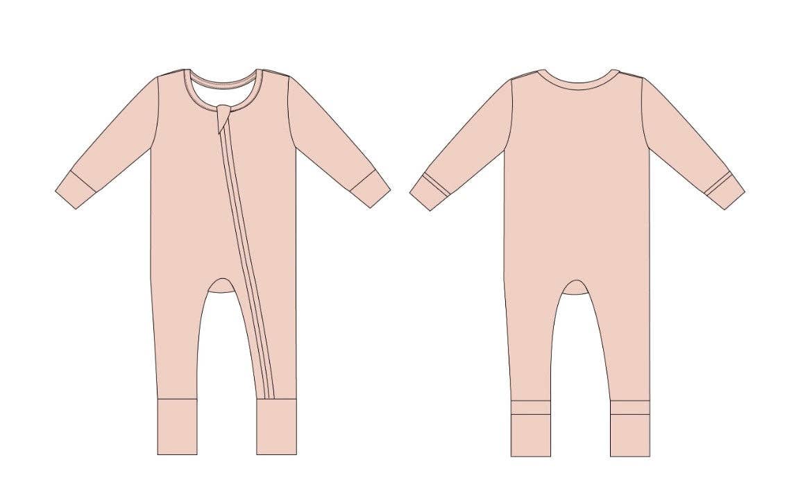 Little Sprouts Clothing -  Petal Pink - Convertible Zipper Romper