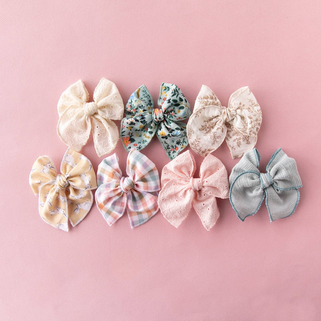 Easter Gingham | Pigtail Set - Petite Party Bow