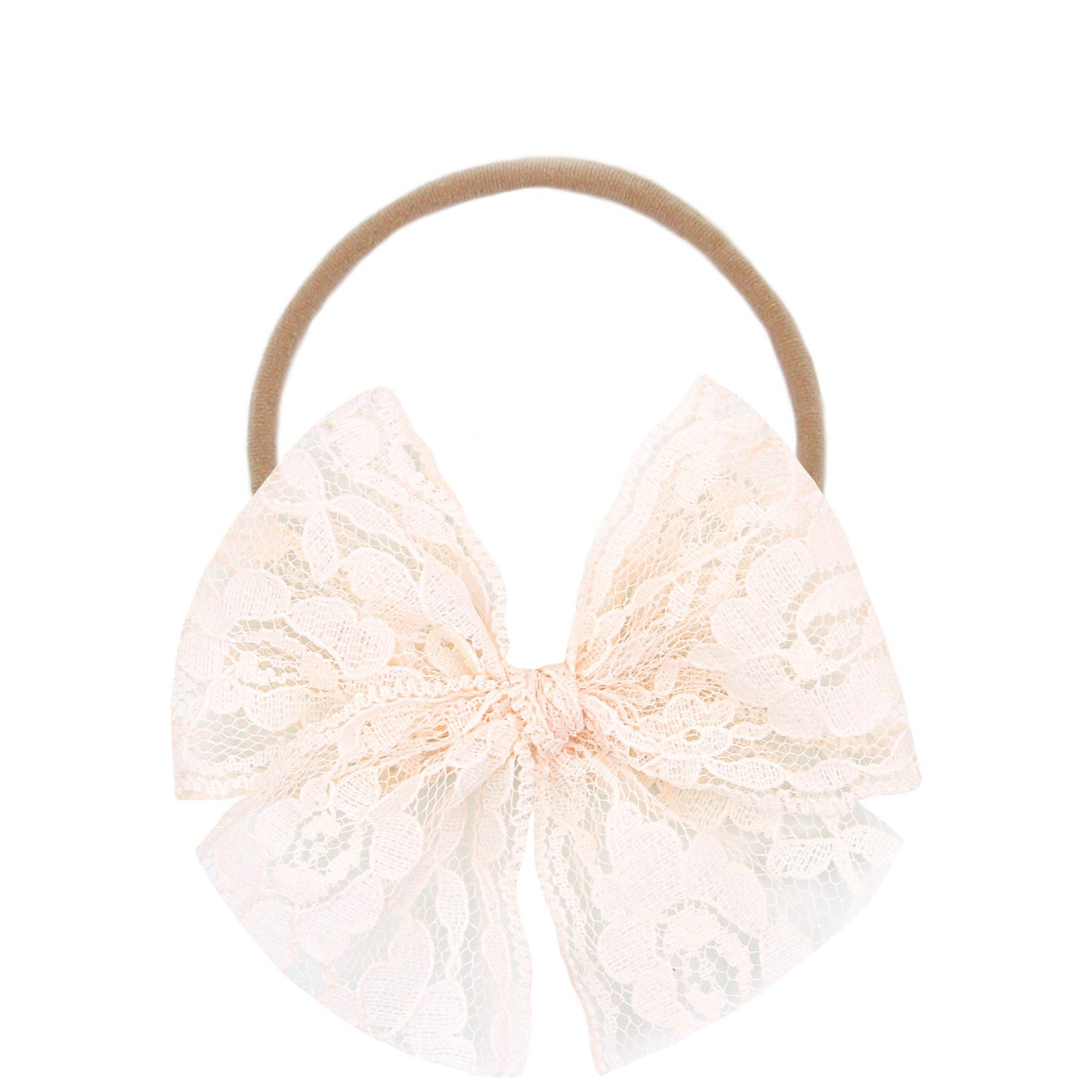 Lace Bow - Blush Headband