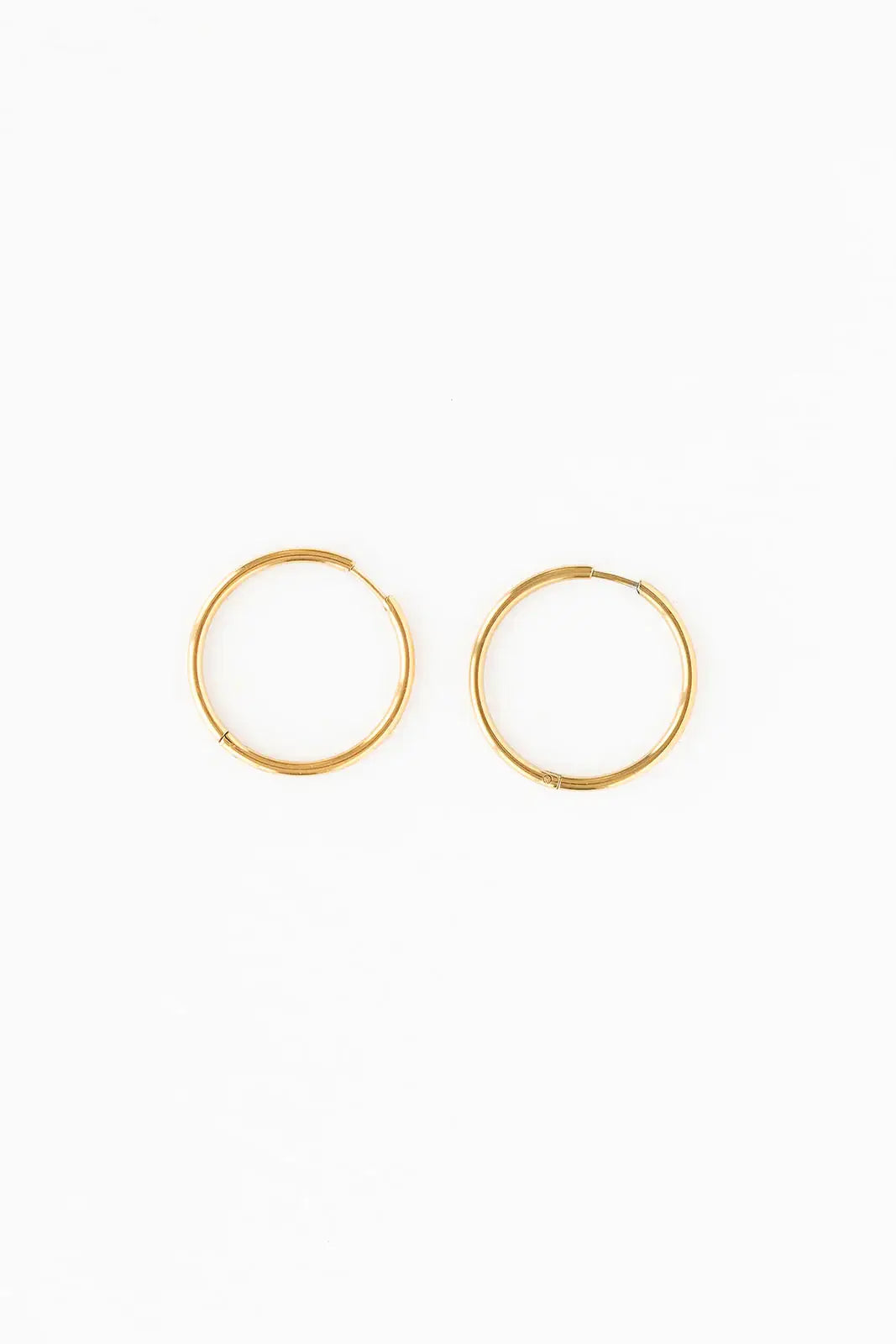 Pip Pop Post - Endless Hoop Thin Gold Earrings - Hypoallergenic, Girl Gift: Gold / 22 mm