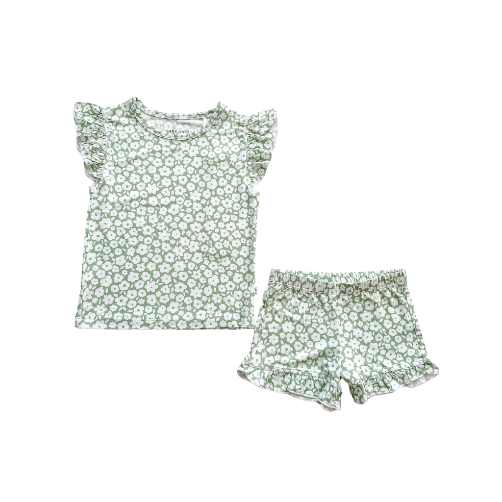 Two-Piece Short Set - Sage Ditsy Floral