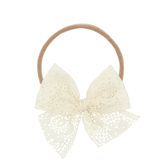 Lace Bow - Ivory Daisy Headband