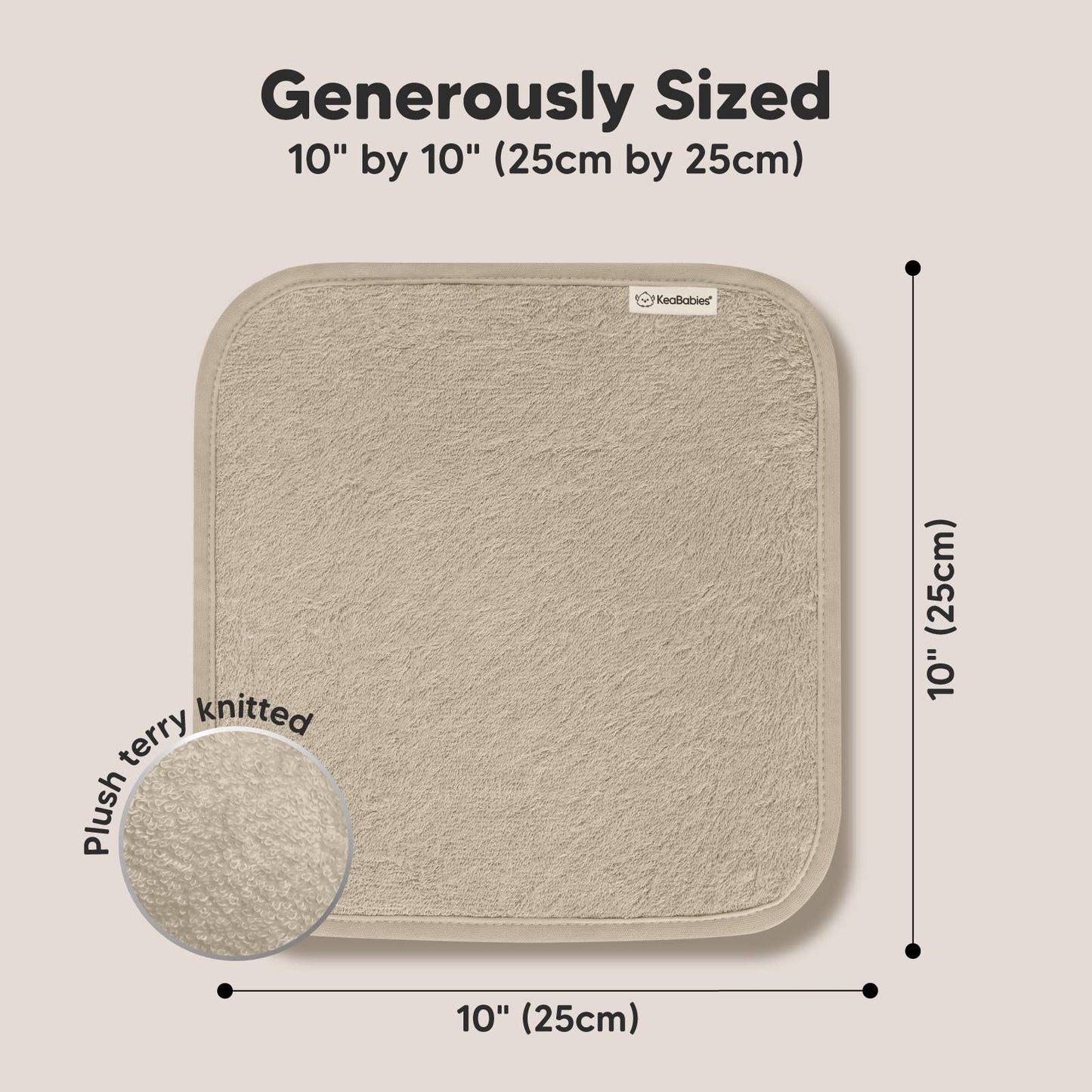 6-Pack Baby Wash Cloths - Earth Brown