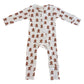 Gingerbread / Organic Pointelle 2-Way Zip Romper
