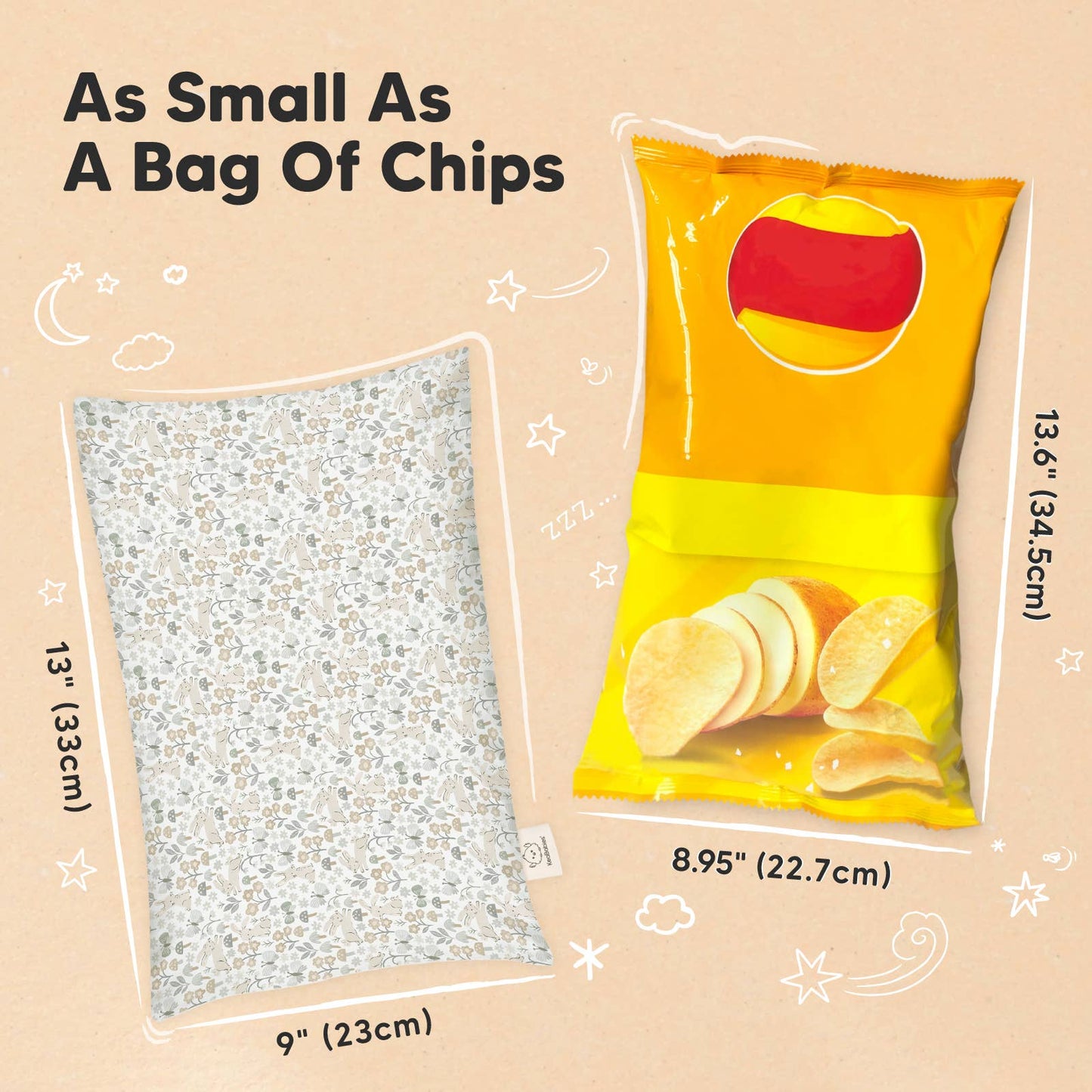 9X13 Mini Toddler Pillow W/ Pillowcase - Prairie