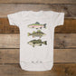 Three Fish Baby Bodysuit