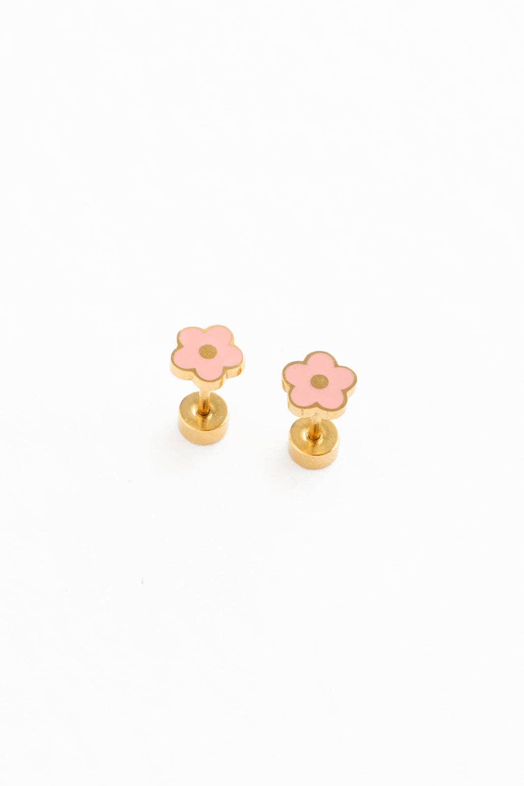 Petite Pink Flower - Earrings