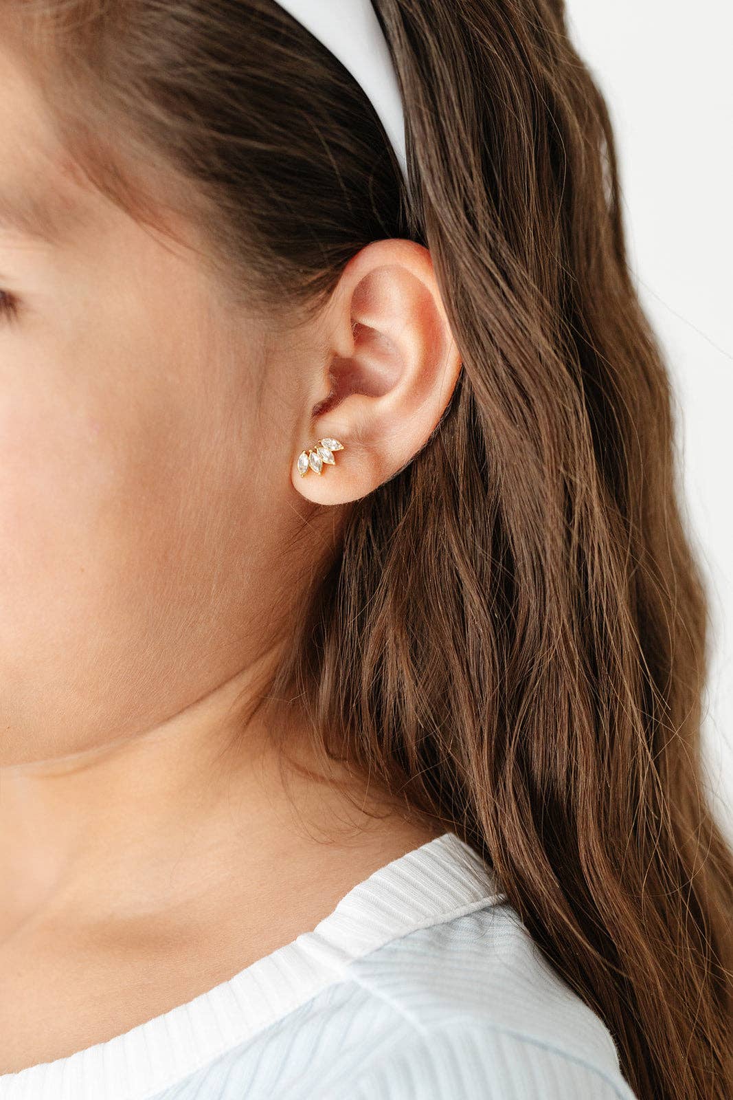 Pip Pop Post - Diamond Crawler Stud Earrings - Hypoallergenic, Girl Gift