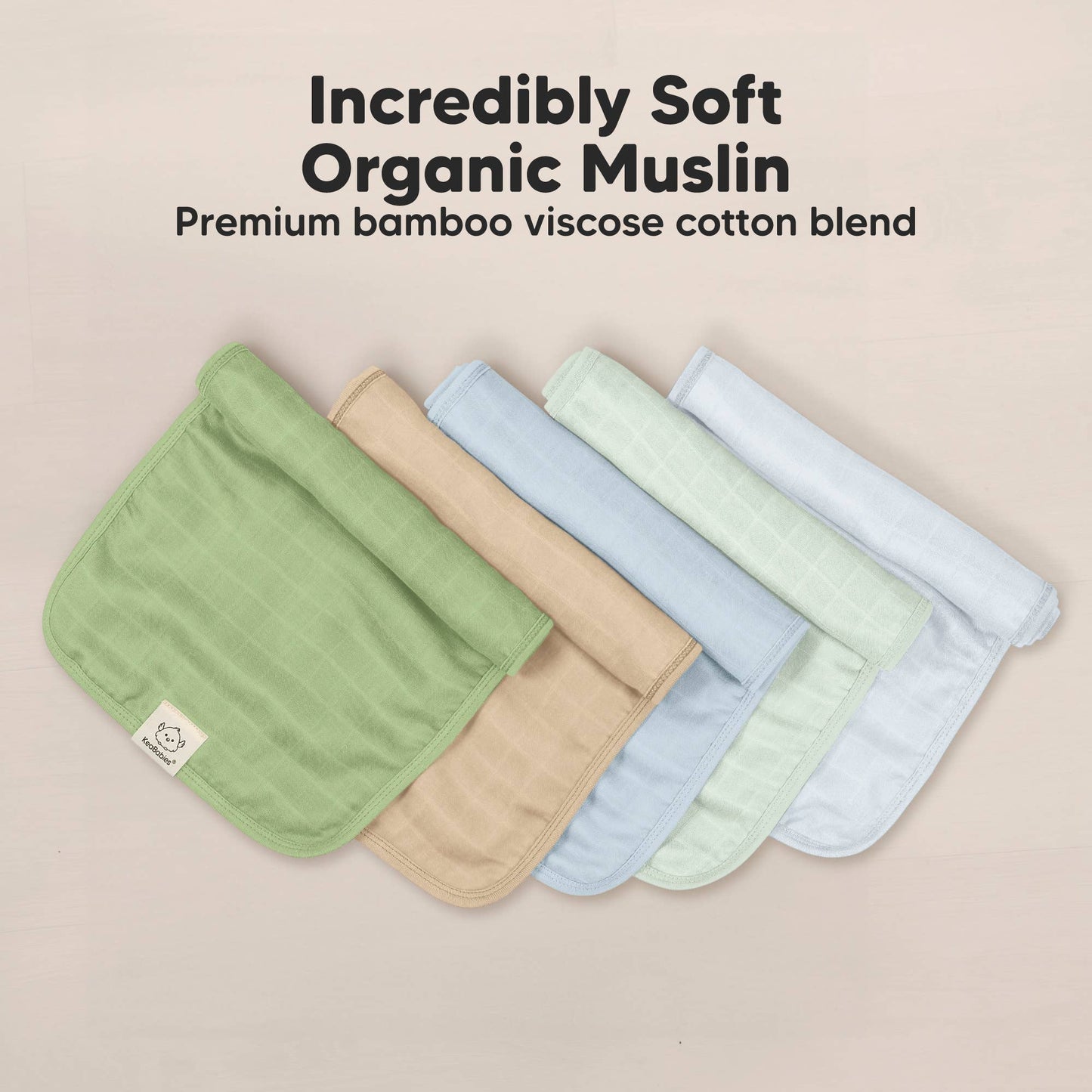 5pk Lumi Muslin Burp Cloths - Dew