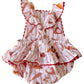 Organic Muslin Ric-Rac Ruffle Sunsuit, Baseball Game