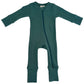 Pine / Organic Pointelle 2-Way Zip Romper