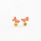 Striped Bow Screw-Back Earrings