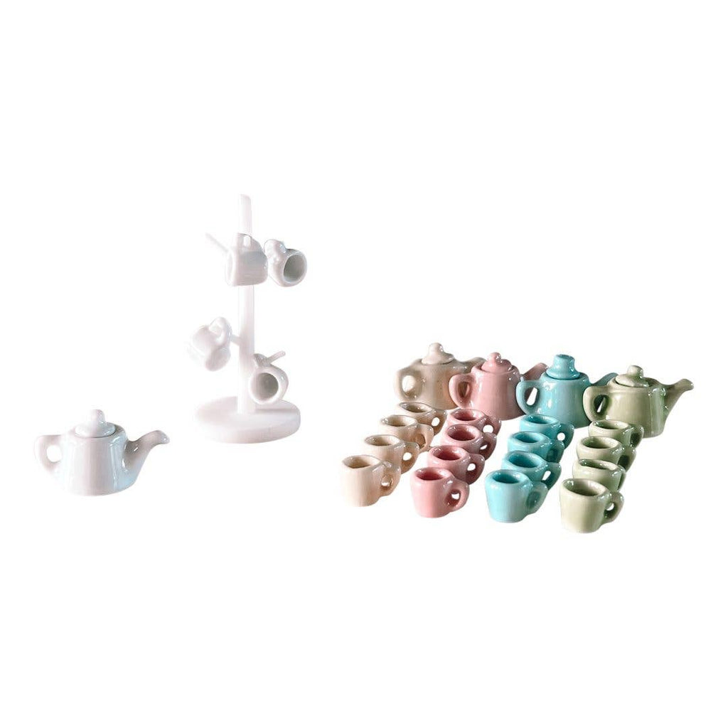 Macy Mae Dollhouse Designs - Dollhouse Tea Set + Mug Holder | Various Colors