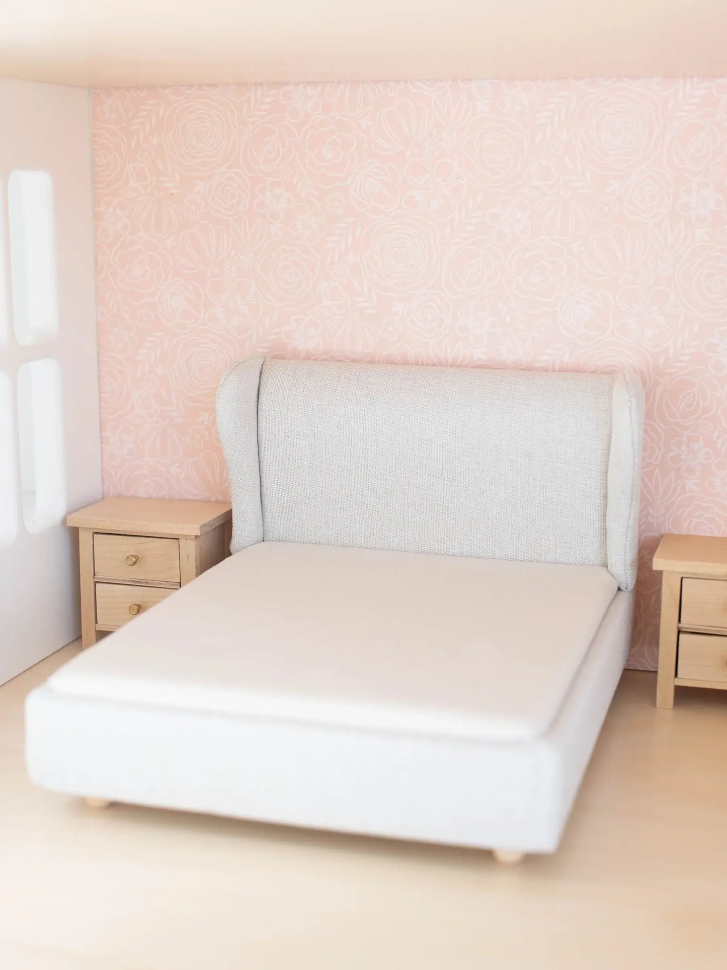 Macy Mae Dollhouse Designs - Dollhouse Upholstered Double Bed | Off-White